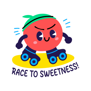 Skating Fruit, Fruit, Cartoon, Typography, Lettering icon