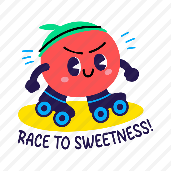 Skating Fruit, Fruit, Cartoon, Typography, Lettering preview