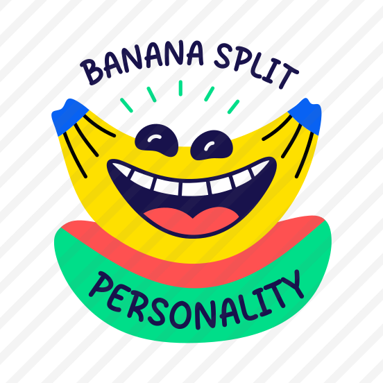 Smiling Banana, Funny, Fruit, Cartoon, Typography preview