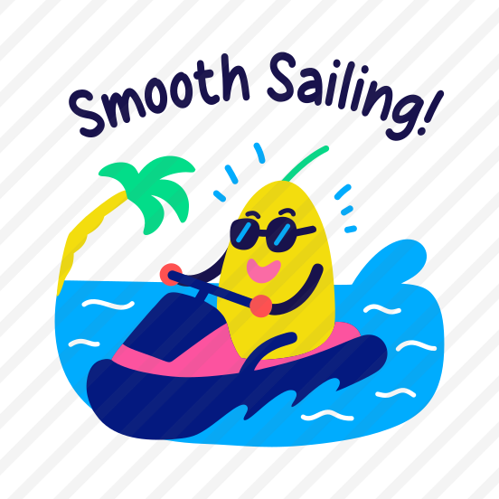 Smooth Sailing, Riding, Fruit, Cartoon, Typography preview