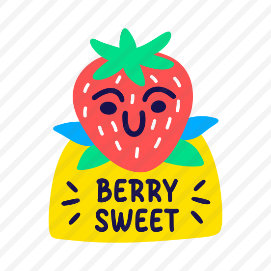 Sweet Berry, Smiling, Fruit, Cartoon, Typography preview