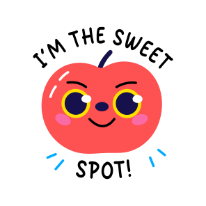 Sweet Fruit, Smiling, Fruit, Cartoon, Typography icon
