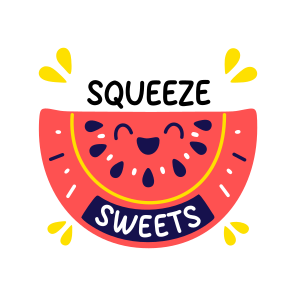Sweet Melon, Smiling, Fruit, Cartoon, Typography icon