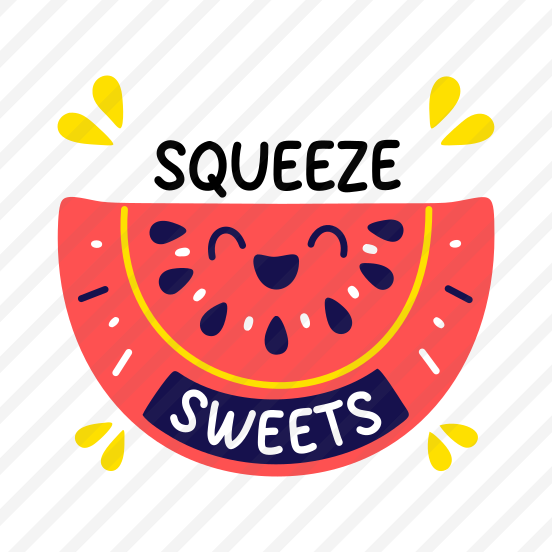 Sweet Melon, Smiling, Fruit, Cartoon, Typography preview