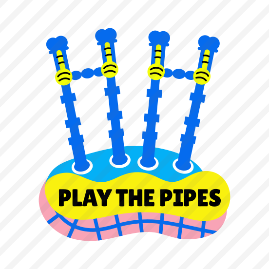 Bagpipe, Biniou, Play The Pipes, Music, Typography, preview