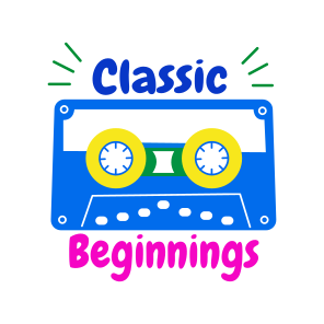 Classic Beginnings, Cassette, Tape, Music, Typography icon