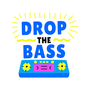 Drop Bass, Music, Amplifier, Typography, Lettering icon