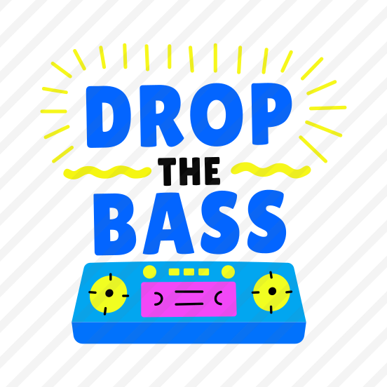 Drop Bass, Music, Amplifier, Typography, Lettering preview