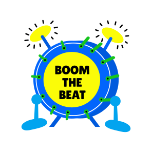 Drums, Boom The Beat, Music, Percussion, Typography icon