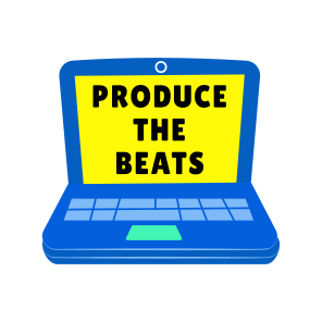 Music Production, Laptop, Sound Engineering, Typography, Lettering icon