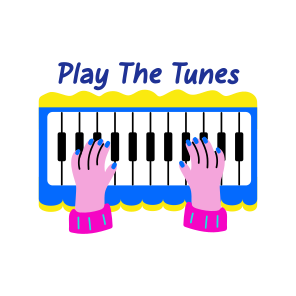 Piano, Synthesizer, Keyboard, Music, Typography icon