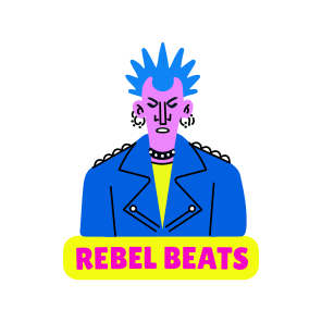 Rebel Beats, Rockstar, Musician, Character, Typography icon