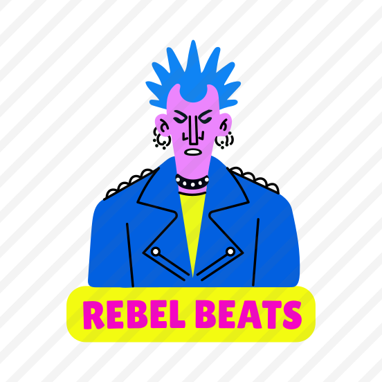Rebel Beats, Rockstar, Musician, Character, Typography preview