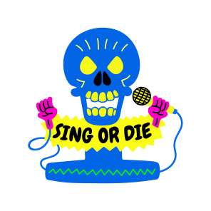 Sing Or Die, Skull, Cranium, Music, Typography icon