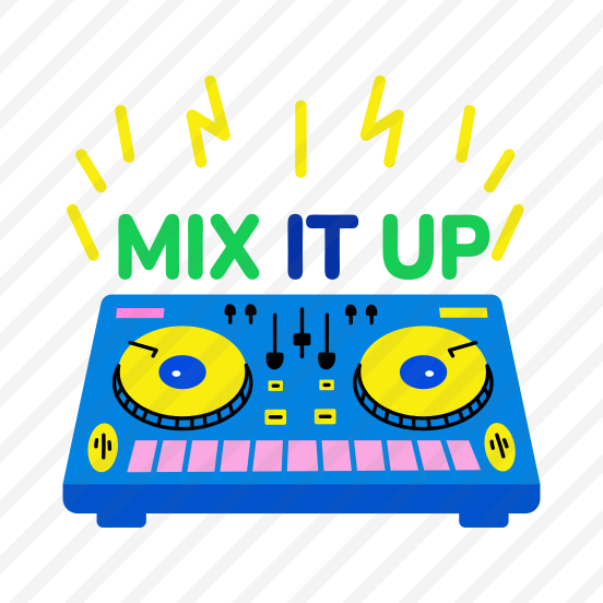 Turntable, Mixer, Mix It, Music, Typography preview
