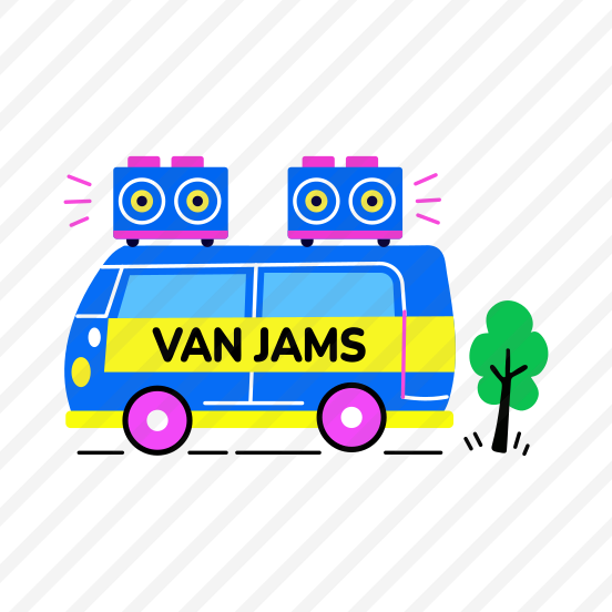 Van Jams, Road Music, Camper, Travel, Typography preview