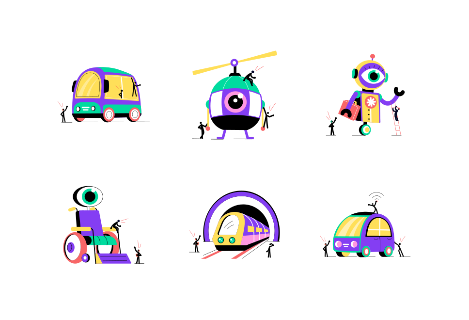 Mobility and Transport Illustration Set Large Set Preview