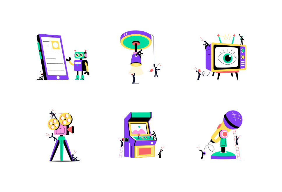 Gaming and Entertainment Illustration Set Large Set Preview