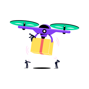 Drone Delivery, Quadcopter, Shipping, Courier, Technology icon