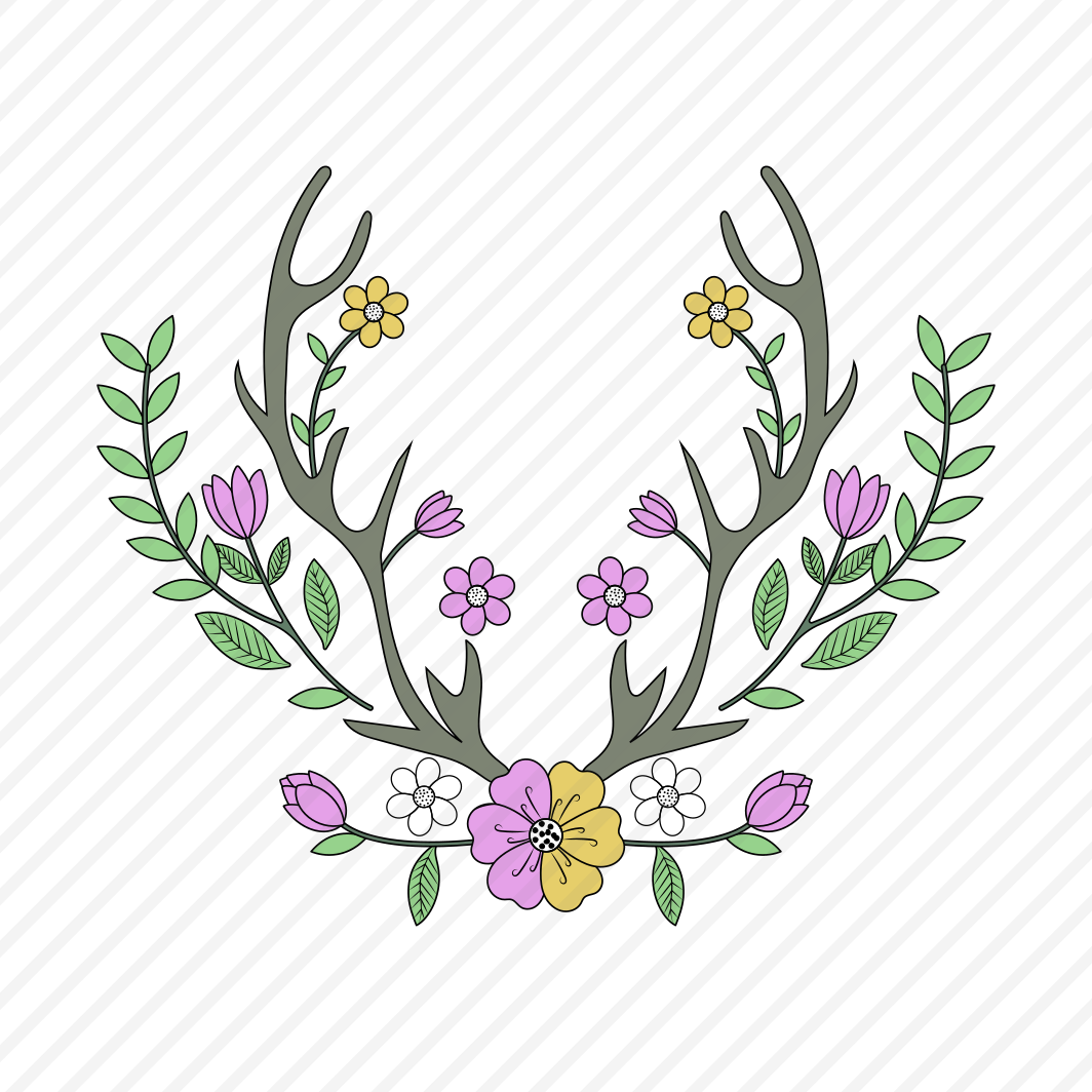 Antlers, Horns, Cervicorn, Nature, Floral preview