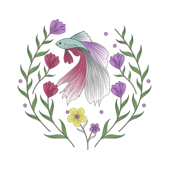 Betta Fish, Animal, Creature, Specie, Seafood illustration