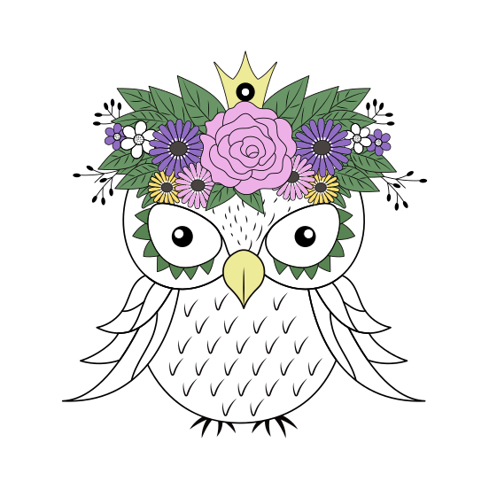 Crowned Owl, Strigiform, Bird, Creature, Nature illustration