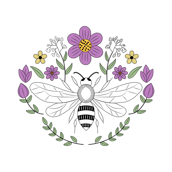 Crystal Bee, Specie, Insect, Floral, Nature illustration