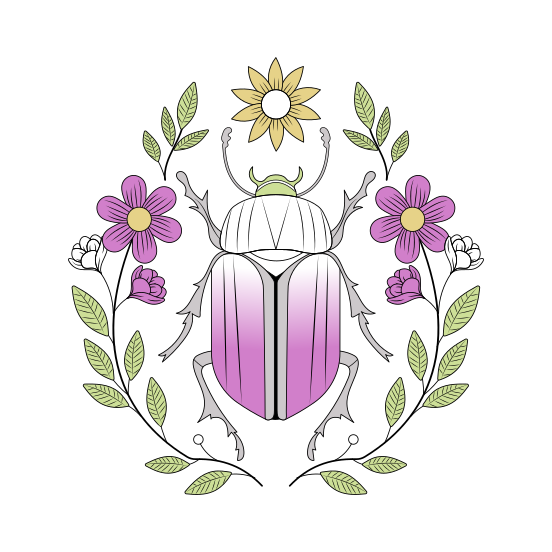 Crystal Beetle, Scarab, Coleopteran, Insect, Creature illustration