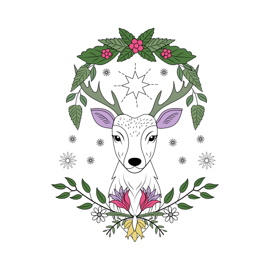 Deer, Reindeer, Animal, Stag, Creature illustration