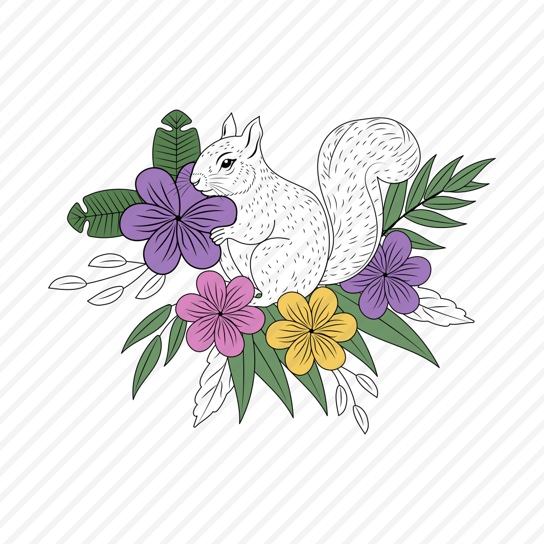 Floral Squirrel, Chipmunk, Rodent, Nature, Creature preview