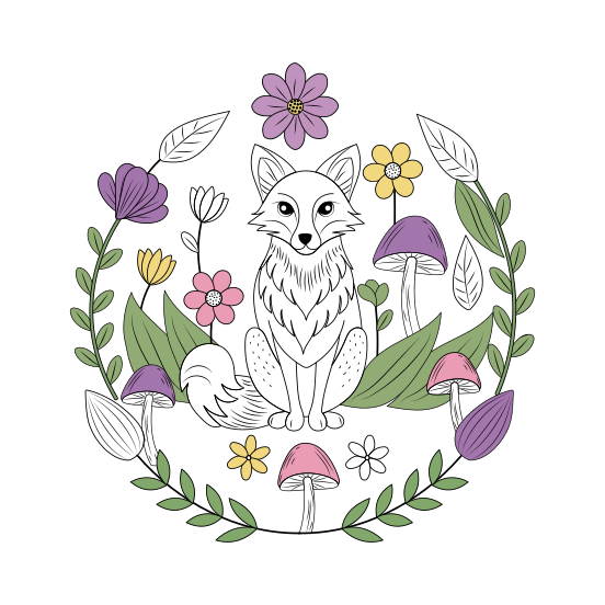 Fox Staring, Vulpine, Animal, Creature, Nature illustration