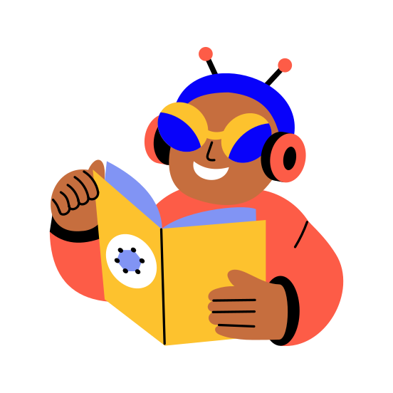 Ai Reader, Book, Learning, Technology, Study illustration