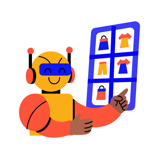 Ai Shopping, Ecommerce, M Commerce, App, Technology, illustration