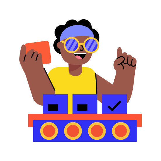 Automated Factory, Industrial, Machinery, Packaging, Production illustration