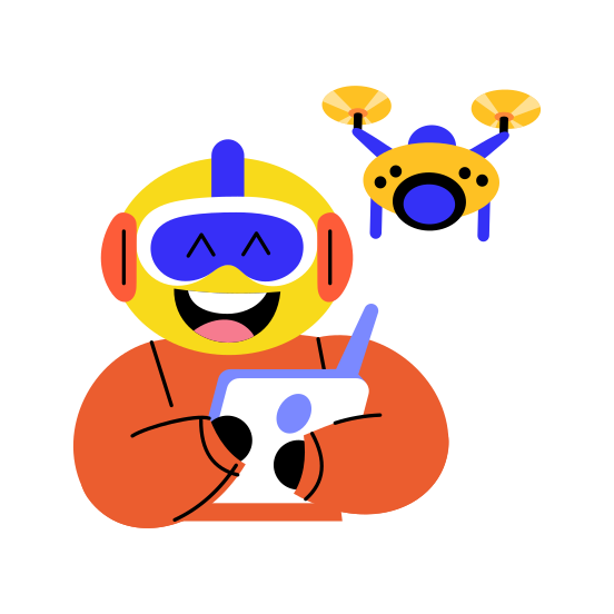 Flying Drone, Quadcopter, Device, Technology, Innovation illustration