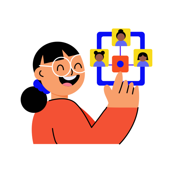 Group Study, Education, Technology, Online Learning, Telecommunication illustration