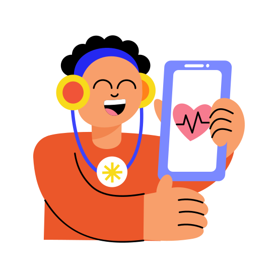 Health Tracker, Device, App, Technology, Medical illustration