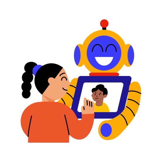 Robot Interaction, Communication, Assistant, Automation, Technology illustration