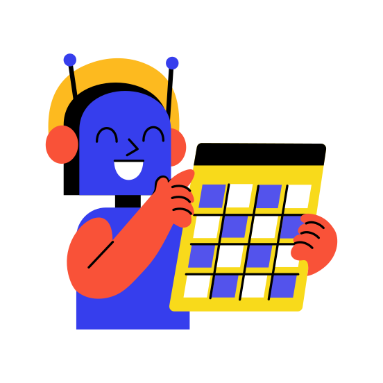 Robot Planning, Schedule, Automation, Technology, Ai illustration