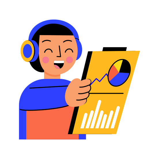 Sales Chart, Analytics, Strategy, Graph, Bot, illustration