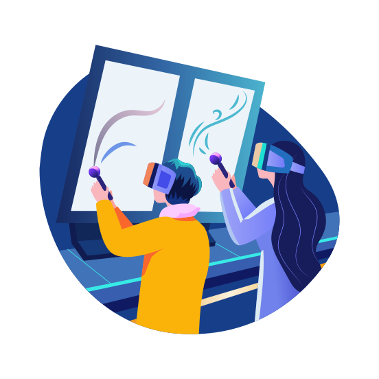 Ar Calligraphy, Writing, Artwork, Vr Glasses, Technology, illustration