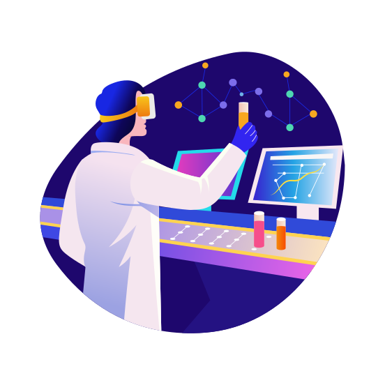 Ar Researcher, Experiment, Scientist, Lab Worker, Technology illustration