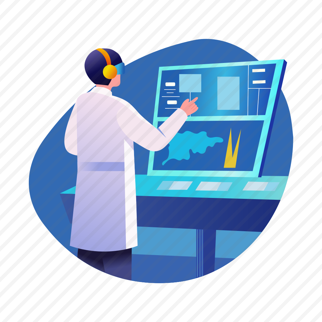 Ar Scientist, Researcher, Lab Worker, Analyzing, Technology preview