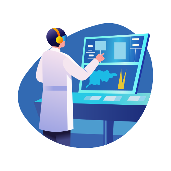Ar Scientist, Researcher, Lab Worker, Analyzing, Technology illustration