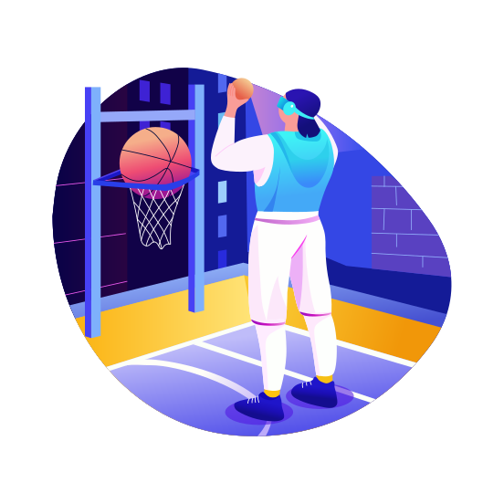 Ar Sports, Basketball, Player, Vr, Simulation illustration