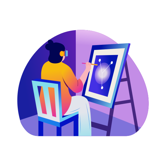 Artist, Painting, Artwork, Vr Technology, Canvas Painting illustration