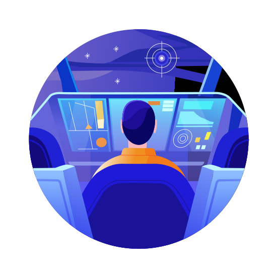 Control Panel, Control Room, Monitoring, Working, Technology illustration