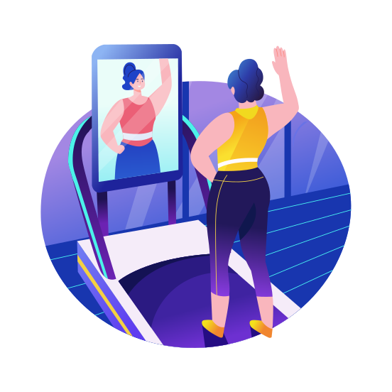 Fitness Trainer, Exercising, Gym, Workout, Exertion illustration