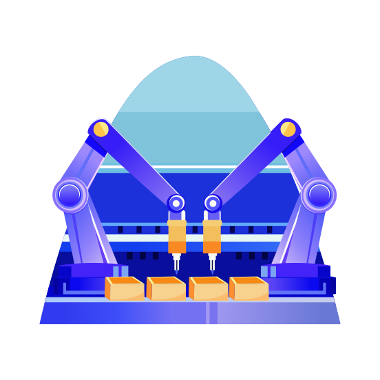 Industrial Robot, Manufacturing, Machinery, Robotics, Automation illustration