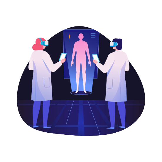 Medical Diagnosis, Healthcare, Simulation, Doctors, Treatment illustration